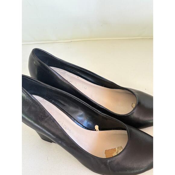 Franco Sarto Leather Wedge Heels 6.5 Pumps Academia Office Career Prep 90s Y2K - Picture 4 of 5
